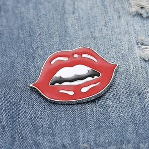 Red Lip Funny Enamel Pin Accessories for Bag Custom Enamel Pin