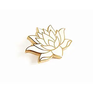 Hot selling custom white lotus flower shape hard enamel lapel pins