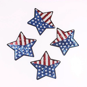 Wholesale Star Shape Custom Sequins Embroidery Patches