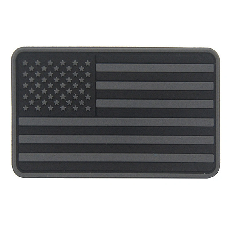 No Mold Cost Rubber Logo Patches USA American Flag Custom PVC Patch