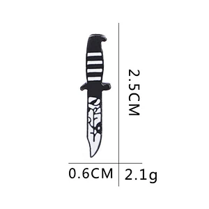 Factory Wholesale In Stock Gift Custom Knife Shaped Punk Enamel Pin
