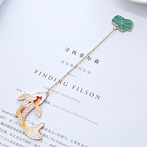 Custom Gold Fish Metal Bookmark Pendant