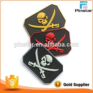 Make Your Own Design Cheap 3D Soft Rubber Custom PVC Logo Skull Patch
