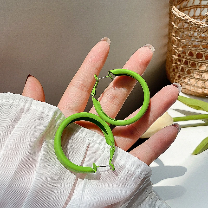 925 Silver Needle pure and fresh Daisy Earrings female 2020 summer new holiday style green series popular earrings