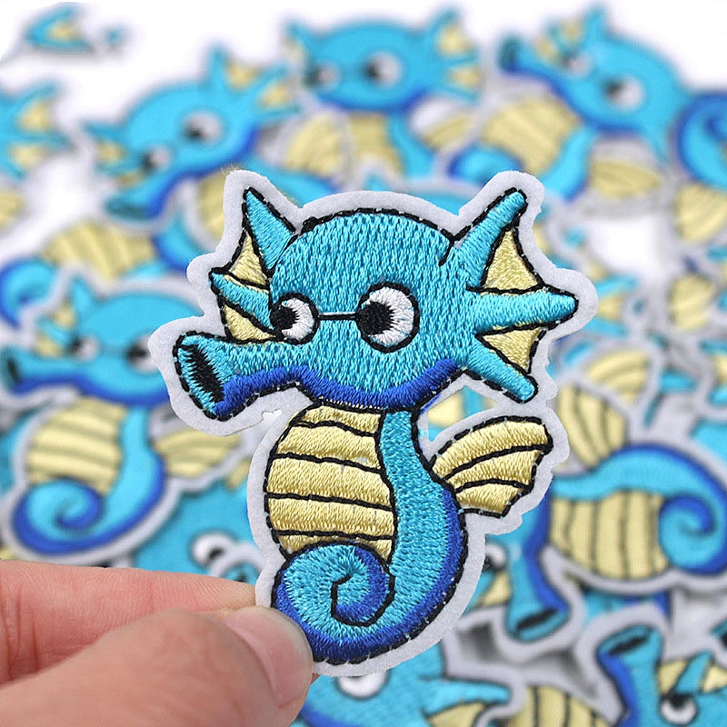 factory sales custom bulk hippocampi embroidery patches for clothes