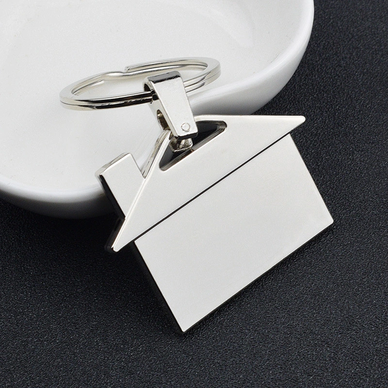 Blank House Shape Metal Keychain Custom Engrave Logo