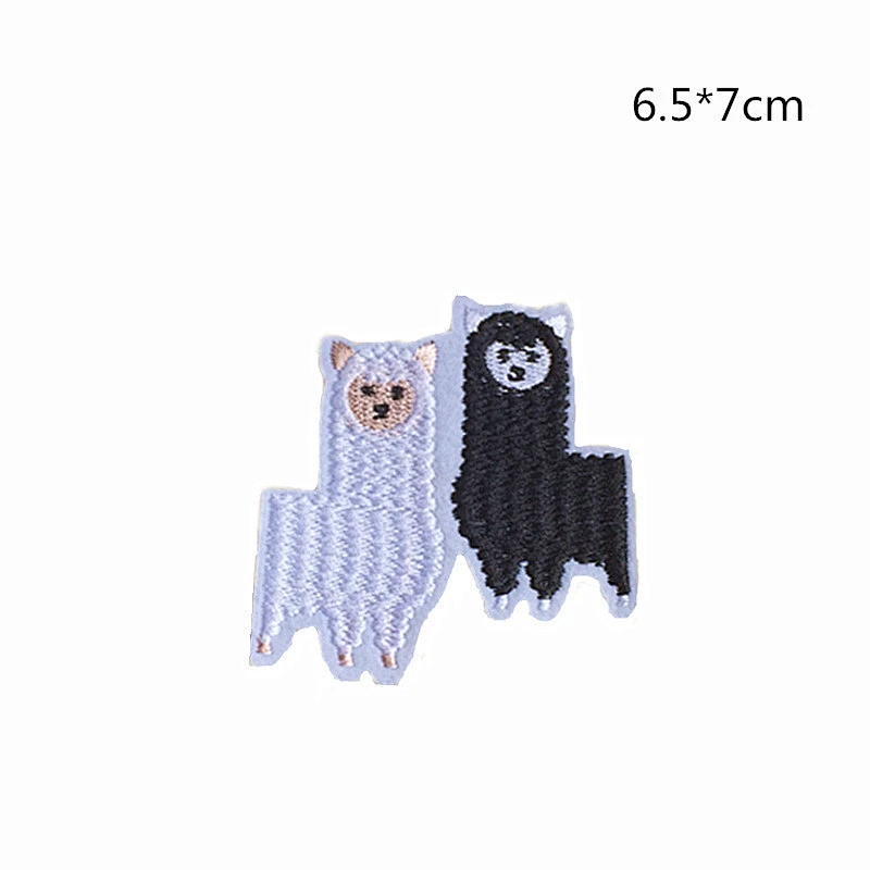 Wholesale In Stock No Minimum Custom Animal Patches Embroidery Alpaca Llama Iron On Patch
