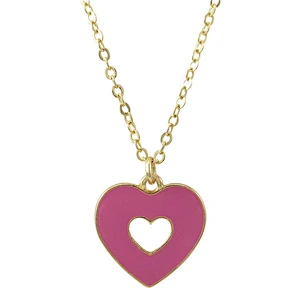 metal Heart shape Hard enamel gold plating Necklace Pendant