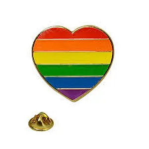bulk heart hard enamel lapel pin on cloth