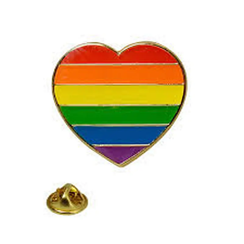 bulk heart hard enamel lapel pin on cloth