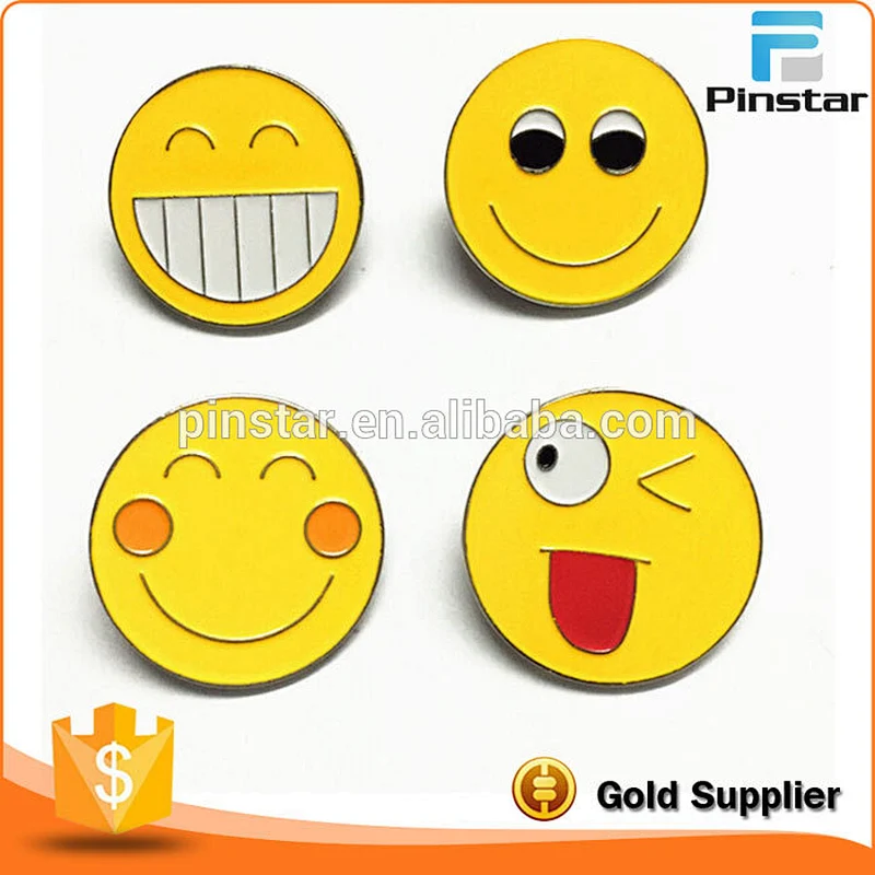 Die Casting Cheap Custom Made Enamel Smile Face Lapel Pin Brooches