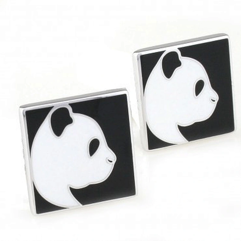 Fashion metal captain China panda custom cufflink for wholesale