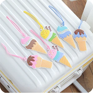 Ice Cream Design PVC Rubber Custom Bulk Luggage Tag
