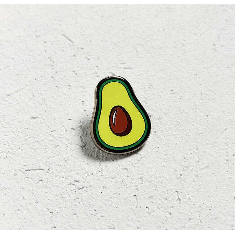 avocado design gold plating brass cloth custom pins