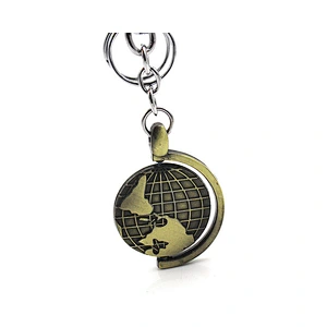 Wholesale custom logo globe shape metal key chain