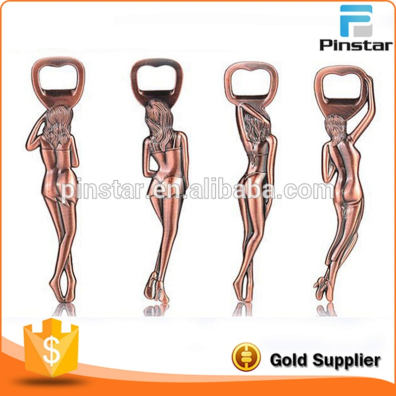 2017 Hot Sale Sexy Girl Zinc Alloy Antique Copper Bottle Opener