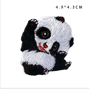 free sample low price cute Panda iron-on embroidery patches
