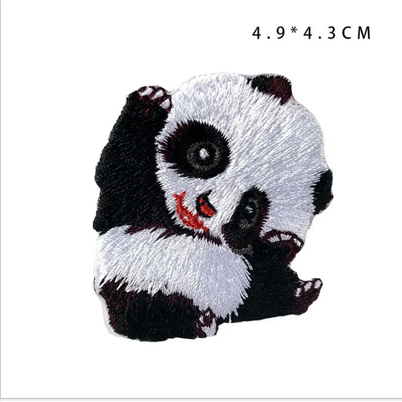 free sample low price cute Panda iron-on embroidery patches