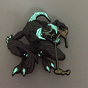 Factory Making High Quality Custom Blooding Monster Enamel Pin Glow In The Dark