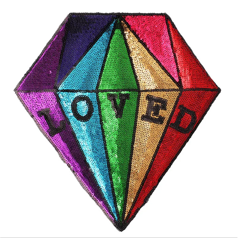 2019 hot sale diamond iron-on embroidery patches with Sequins