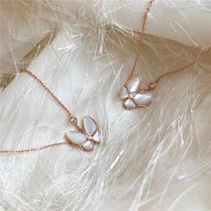 Rose Gold Color Silver Color Necklaces Butterfly Pendant Necklace