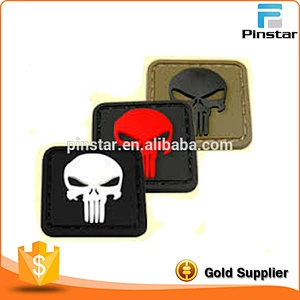 Make Your Own Design Cheap 3D Soft Rubber Custom PVC Logo Skull Patch