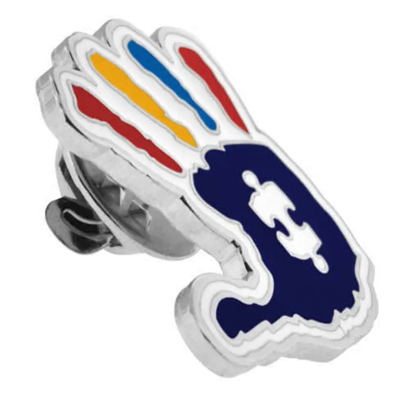 cheap puzzle ribbon badge custom enamel care autism awareness lapel pins