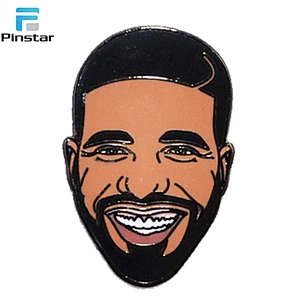 Wholesale custom high quality hard/soft enamel portrait metal lapel pin factory