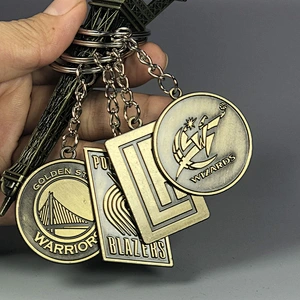 Antique Copper Pendant Metal Bag Keychains Basketball Team keychain