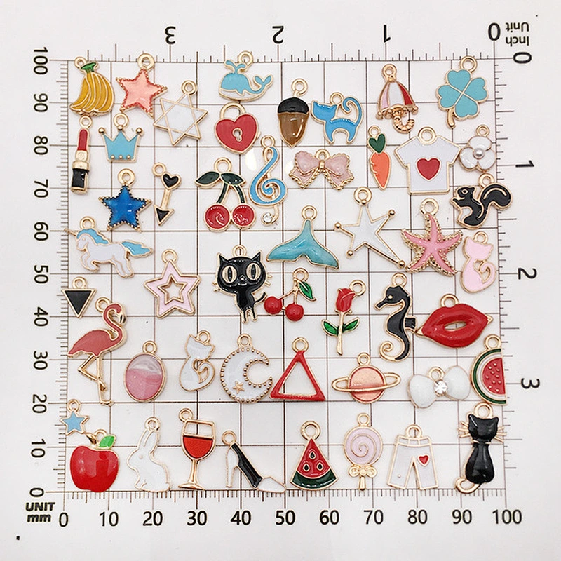 Wholesale In Stock Cheap DIY 100 Pieces Variety Cute Mini Animal Enamel Charms For Jewelry Making