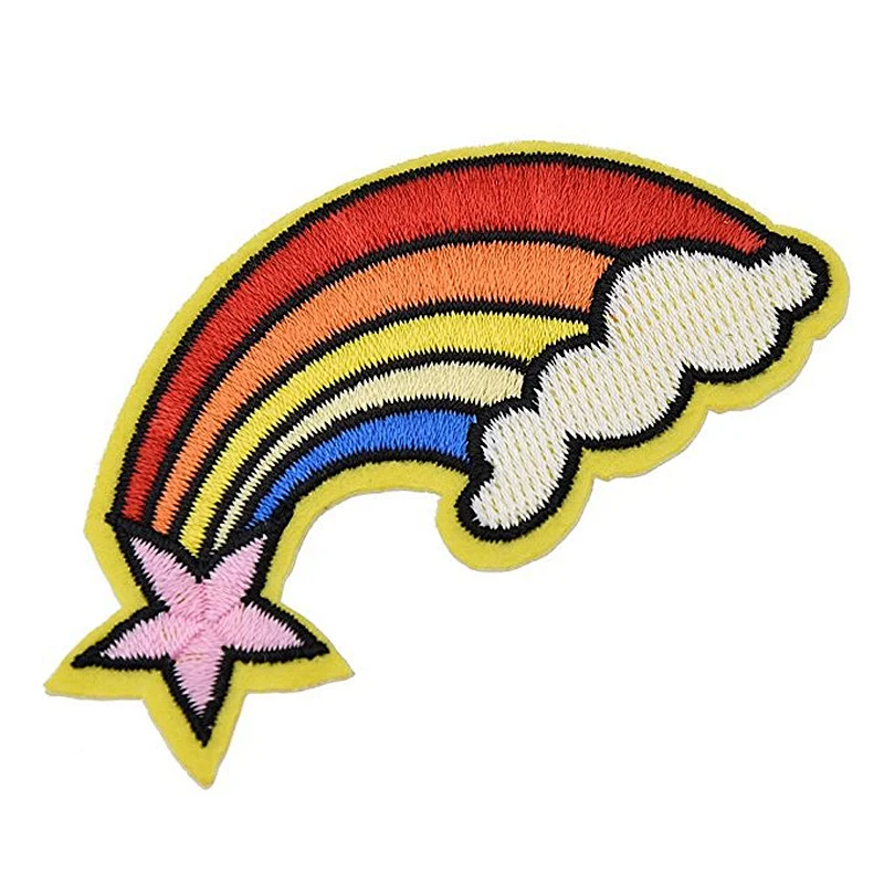 china direct factory custom rainbow embroidery patches