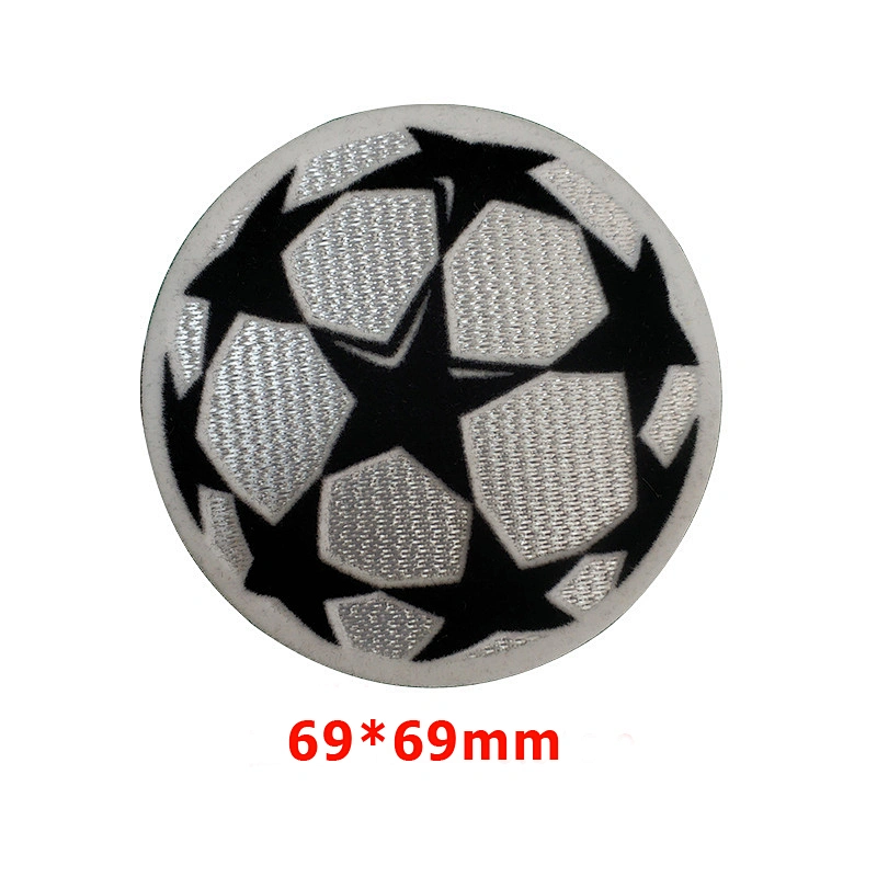 Wholesale price iron on soccer embroidered patch Custom Flocking patch