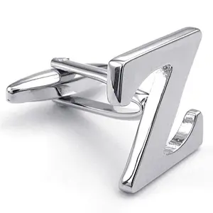 Capital letter style metal alloy cufflinks for men suit