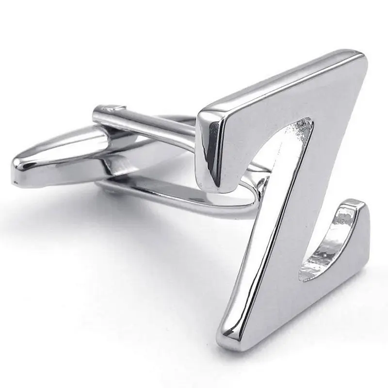 Capital letter style metal alloy cufflinks for men suit
