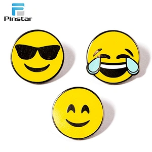 Funny sun smiley face lapel pin with design cute logos