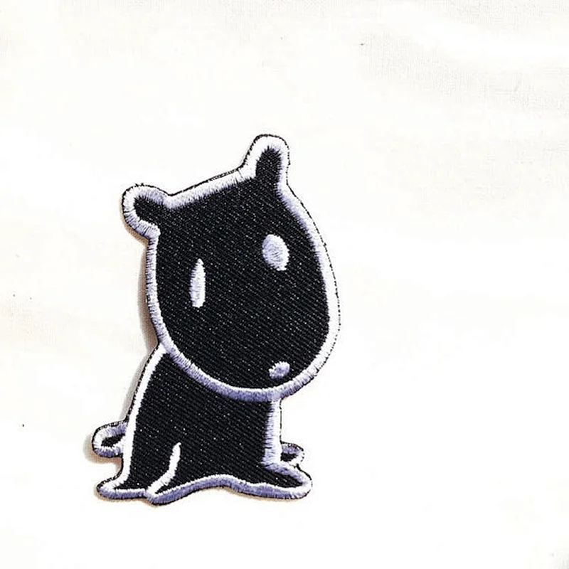 cat and dog shape embroidery design patch iron on backing