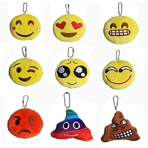Wholesale Cheap Promotional Gift Soft Toys Custom Smiley Whatsapp Emoji Plush Keychain