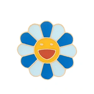 Colorful Sunflower Smile Face Metal Lapel Pin Badge
