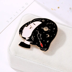 High Quality Cute Cartoon Little Girl Brooch Enamel Pin