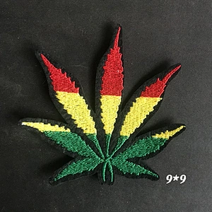 Wholesale In Stock DIY Custom Patches Marijuana Hemp Plant Leaf Weed Embroidered Patch