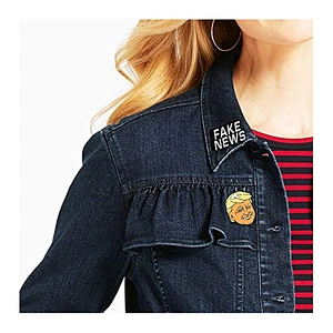 Fake News and Trump Enamel Pin Set