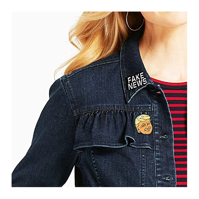 Fake News and Trump Enamel Pin Set