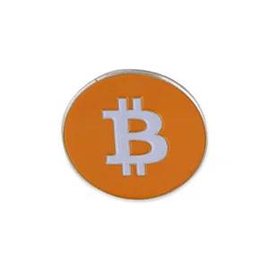high quality custom souvenir badge bitcoin shape lapel pin