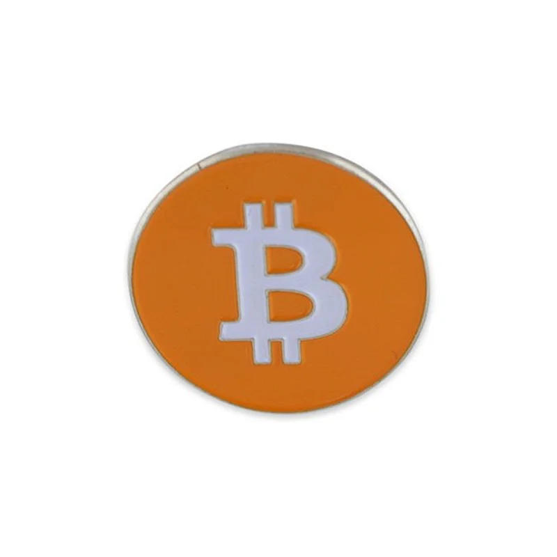 high quality custom souvenir badge bitcoin shape lapel pin