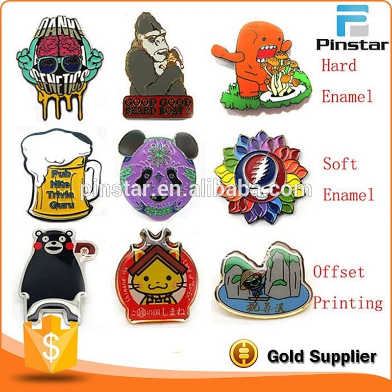Factory Wholesale Custom Design Metal Pin Badge Glitter Emoji Poo Enamel Lapel Pin