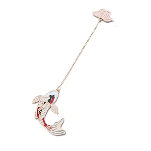 Custom Gold Fish Metal Bookmark Pendant