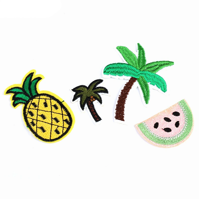 Wholesale In Stock DIY Fruit Embroidery Iron On Patches Custom Palm Tree Patch