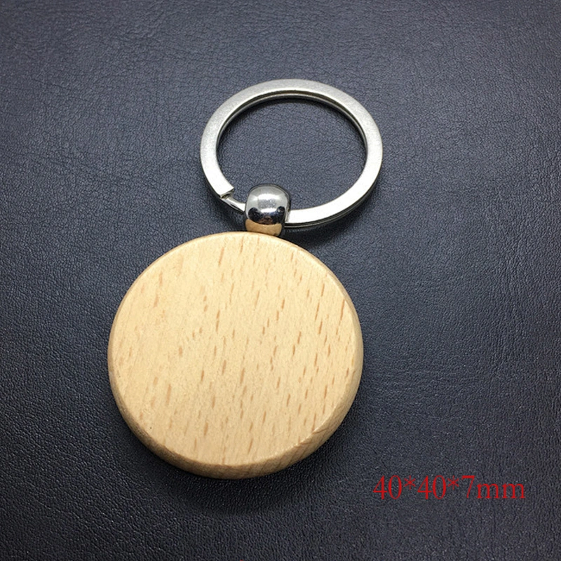 Wholesale high quality promotional customize carving logo blank wooden keychain