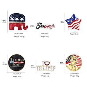 Trump pin USA patriotic republican campaign diamond pin Donald trump presidential commemorative pin