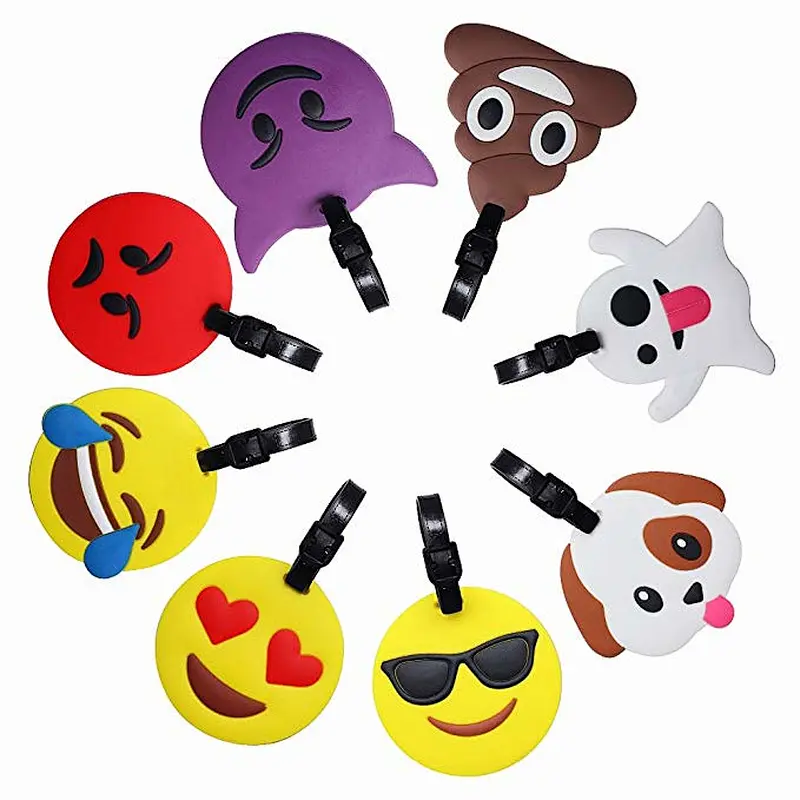 Custom poop fashion chat emoji shape PVC luggage tag